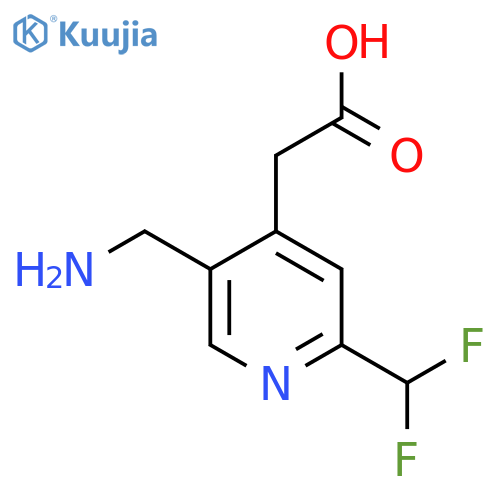 5-(Aminomethyl)-2-(difluoromethyl)pyridine-4-acetic acid structure