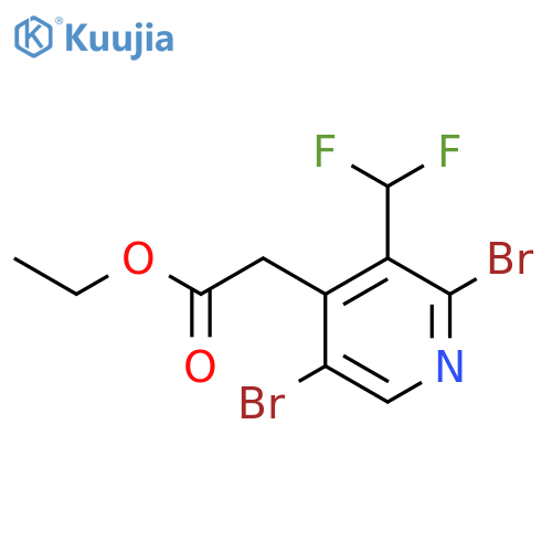Ethyl 2,5-dibromo-3-(difluoromethyl)pyridine-4-acetate structure