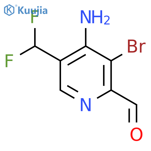 4-Amino-3-bromo-5-(difluoromethyl)pyridine-2-carboxaldehyde structure