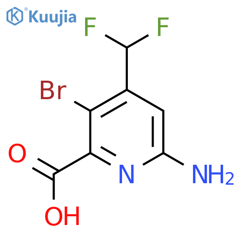 6-Amino-3-bromo-4-(difluoromethyl)pyridine-2-carboxylic acid structure