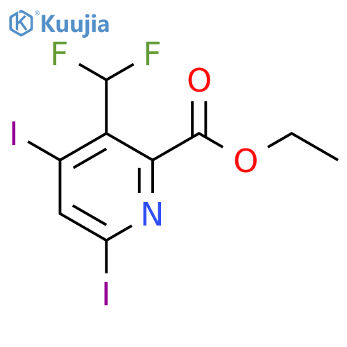 Ethyl 3-(difluoromethyl)-4,6-diiodopyridine-2-carboxylate structure