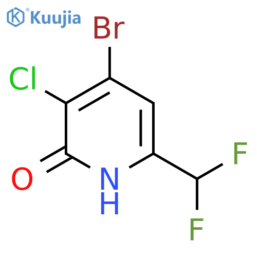 4-Bromo-3-chloro-6-(difluoromethyl)-2-hydroxypyridine structure