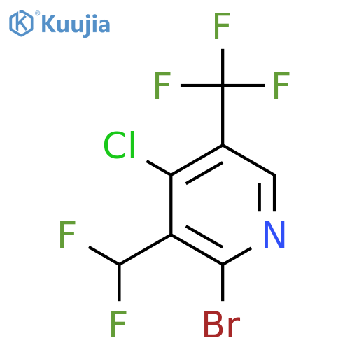 2-Bromo-4-chloro-3-(difluoromethyl)-5-(trifluoromethyl)pyridine structure