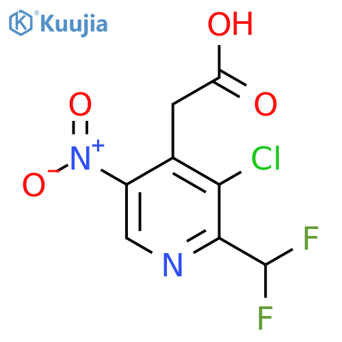 3-Chloro-2-(difluoromethyl)-5-nitropyridine-4-acetic acid structure