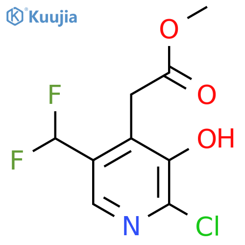 Methyl 2-chloro-5-(difluoromethyl)-3-hydroxypyridine-4-acetate structure