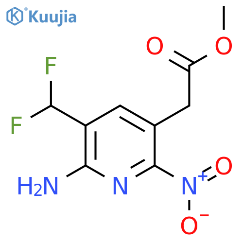 Methyl 2-amino-3-(difluoromethyl)-6-nitropyridine-5-acetate structure