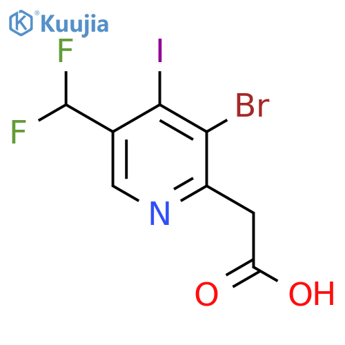 3-Bromo-5-(difluoromethyl)-4-iodopyridine-2-acetic acid structure
