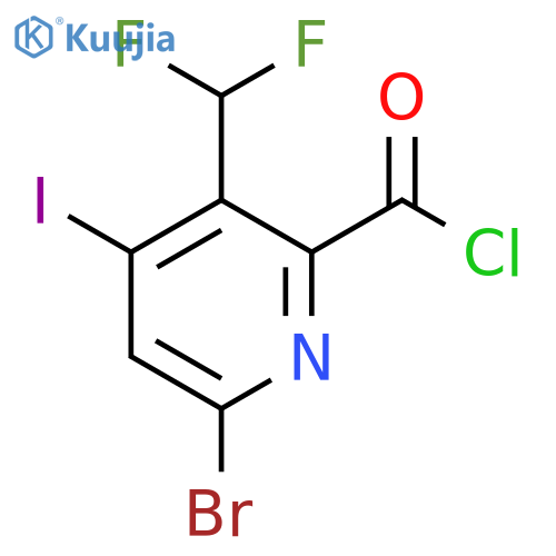 6-Bromo-3-(difluoromethyl)-4-iodopyridine-2-carbonyl chloride structure