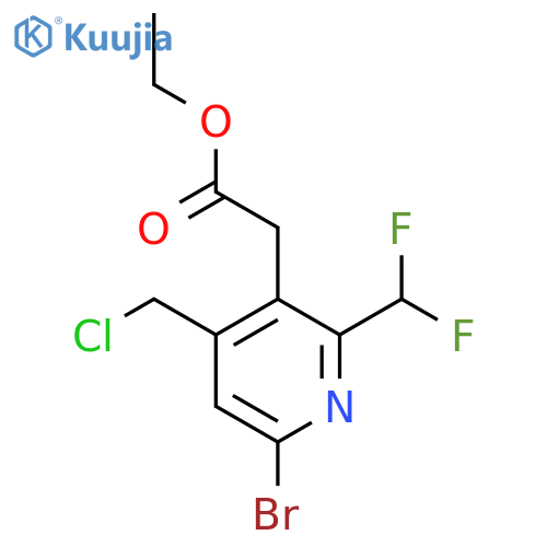 Ethyl 6-bromo-4-(chloromethyl)-2-(difluoromethyl)pyridine-3-acetate structure