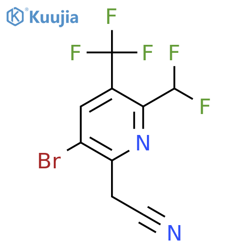 5-Bromo-2-(difluoromethyl)-3-(trifluoromethyl)pyridine-6-acetonitrile structure