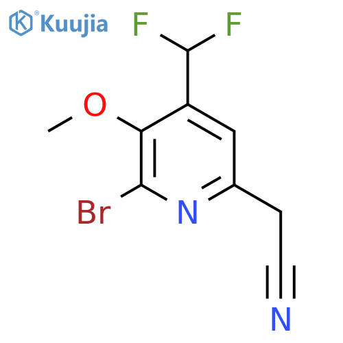 2-Bromo-4-(difluoromethyl)-3-methoxypyridine-6-acetonitrile structure