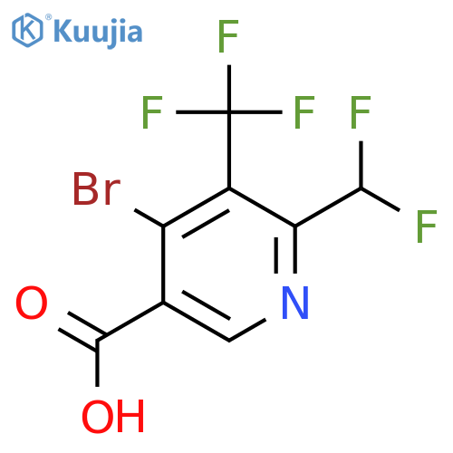 4-Bromo-2-(difluoromethyl)-3-(trifluoromethyl)pyridine-5-carboxylic acid structure