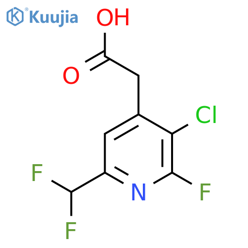 3-Chloro-6-(difluoromethyl)-2-fluoropyridine-4-acetic acid structure