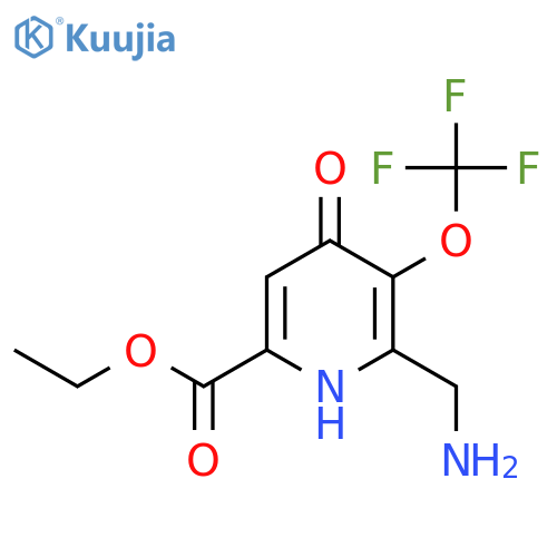 Ethyl 2-(aminomethyl)-4-hydroxy-3-(trifluoromethoxy)pyridine-6-carboxylate structure