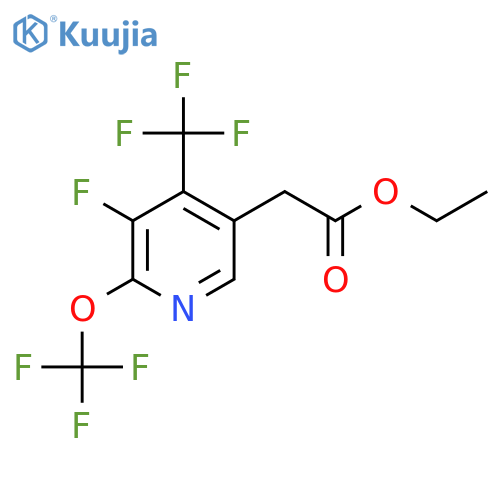 Ethyl 3-fluoro-2-(trifluoromethoxy)-4-(trifluoromethyl)pyridine-5-acetate structure