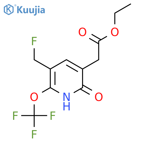 Ethyl 3-(fluoromethyl)-6-hydroxy-2-(trifluoromethoxy)pyridine-5-acetate structure