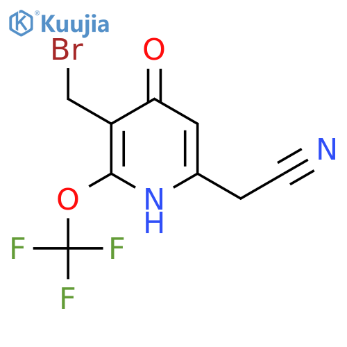 3-(Bromomethyl)-4-hydroxy-2-(trifluoromethoxy)pyridine-6-acetonitrile structure