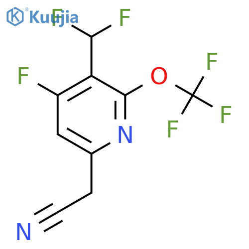 3-(Difluoromethyl)-4-fluoro-2-(trifluoromethoxy)pyridine-6-acetonitrile structure