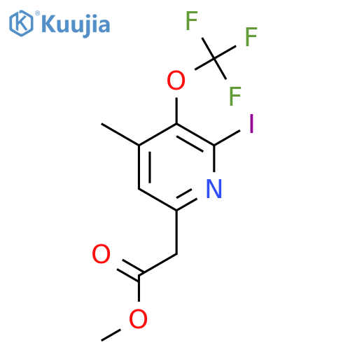 Methyl 2-iodo-4-methyl-3-(trifluoromethoxy)pyridine-6-acetate structure