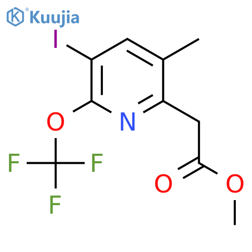 Methyl 3-iodo-5-methyl-2-(trifluoromethoxy)pyridine-6-acetate structure