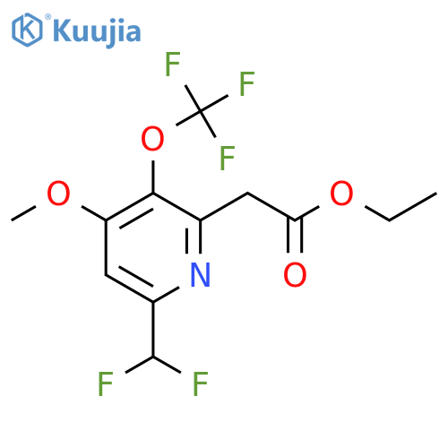 Ethyl 6-(difluoromethyl)-4-methoxy-3-(trifluoromethoxy)pyridine-2-acetate structure