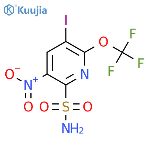 3-Iodo-5-nitro-2-(trifluoromethoxy)pyridine-6-sulfonamide structure