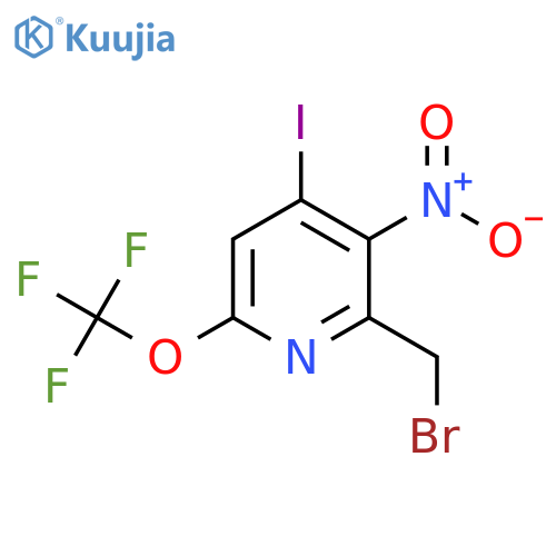 2-(Bromomethyl)-4-iodo-3-nitro-6-(trifluoromethoxy)pyridine structure