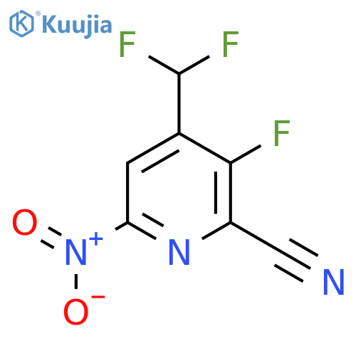 2-Cyano-4-(difluoromethyl)-3-fluoro-6-nitropyridine structure