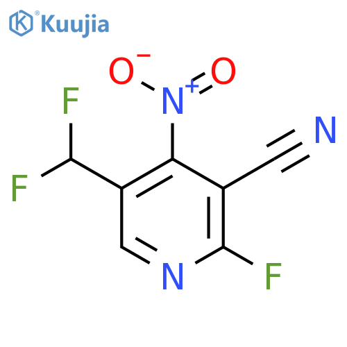3-Cyano-5-(difluoromethyl)-2-fluoro-4-nitropyridine structure