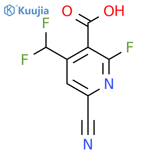6-Cyano-4-(difluoromethyl)-2-fluoropyridine-3-carboxylic acid structure