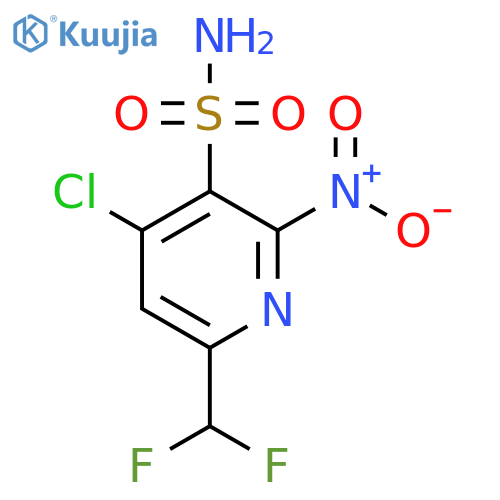 4-Chloro-6-(difluoromethyl)-2-nitropyridine-3-sulfonamide structure