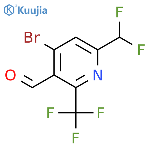 4-Bromo-6-(difluoromethyl)-2-(trifluoromethyl)pyridine-3-carboxaldehyde structure