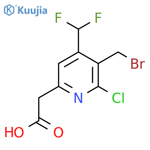 3-(Bromomethyl)-2-chloro-4-(difluoromethyl)pyridine-6-acetic acid structure