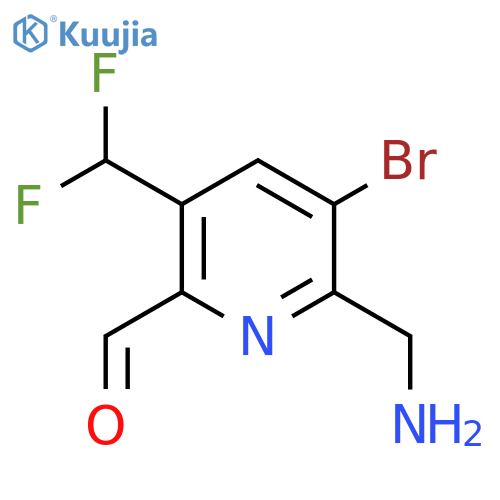 2-(Aminomethyl)-3-bromo-5-(difluoromethyl)pyridine-6-carboxaldehyde structure