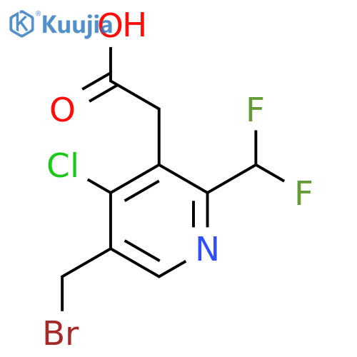 5-(Bromomethyl)-4-chloro-2-(difluoromethyl)pyridine-3-acetic acid structure