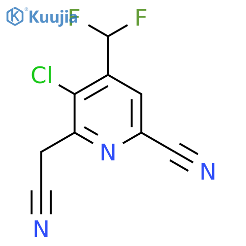 3-Chloro-6-cyano-4-(difluoromethyl)pyridine-2-acetonitrile structure