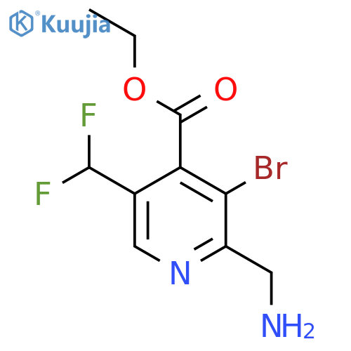 Ethyl 2-(aminomethyl)-3-bromo-5-(difluoromethyl)pyridine-4-carboxylate structure
