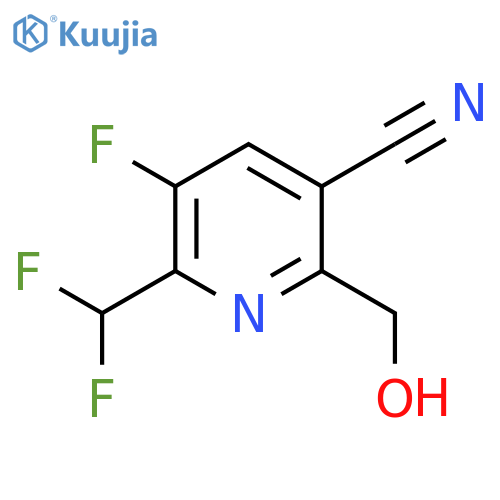 5-Cyano-2-(difluoromethyl)-3-fluoropyridine-6-methanol structure