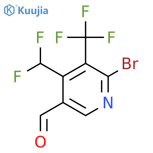 2-Bromo-4-(difluoromethyl)-3-(trifluoromethyl)pyridine-5-carboxaldehyde structure