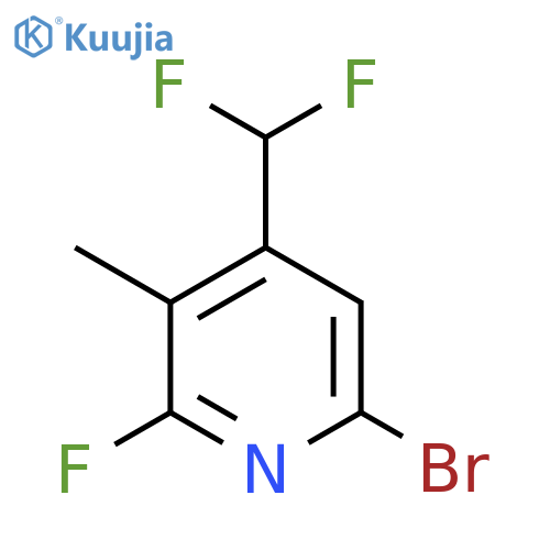 6-Bromo-4-(difluoromethyl)-2-fluoro-3-methylpyridine structure