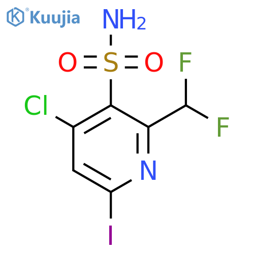 4-Chloro-2-(difluoromethyl)-6-iodopyridine-3-sulfonamide structure