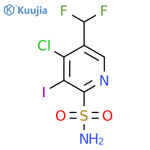 4-Chloro-5-(difluoromethyl)-3-iodopyridine-2-sulfonamide structure
