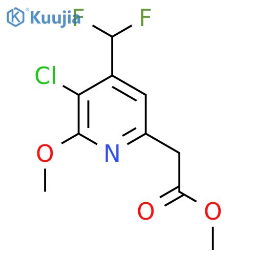 Methyl 3-chloro-4-(difluoromethyl)-2-methoxypyridine-6-acetate structure
