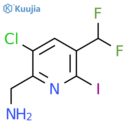 2-(Aminomethyl)-3-chloro-5-(difluoromethyl)-6-iodopyridine structure