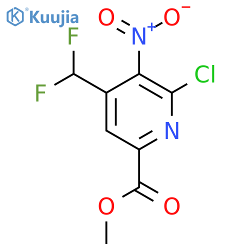 Methyl 2-chloro-4-(difluoromethyl)-3-nitropyridine-6-carboxylate structure