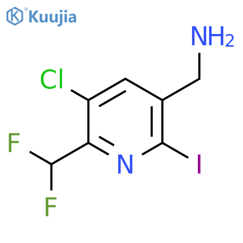 3-(Aminomethyl)-5-chloro-6-(difluoromethyl)-2-iodopyridine structure