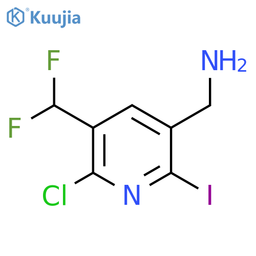 5-(Aminomethyl)-2-chloro-3-(difluoromethyl)-6-iodopyridine structure