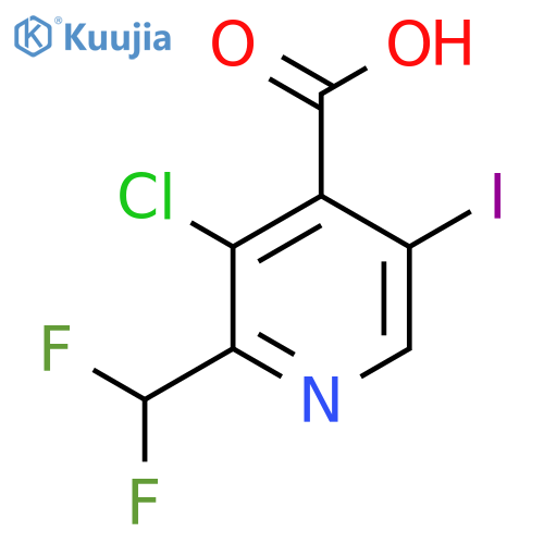 3-Chloro-2-(difluoromethyl)-5-iodopyridine-4-carboxylic acid structure