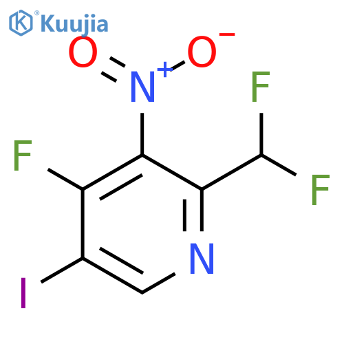 2-(Difluoromethyl)-4-fluoro-5-iodo-3-nitropyridine structure