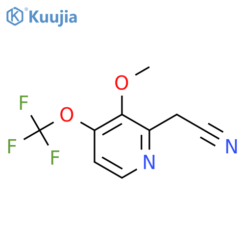 3-Methoxy-4-(trifluoromethoxy)pyridine-2-acetonitrile structure